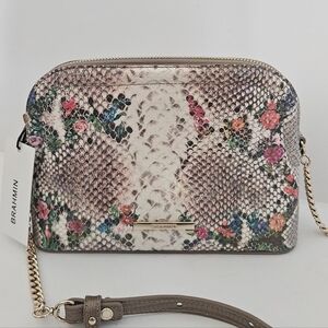 Brahmin Floral Snakeskin Crossbody Bag